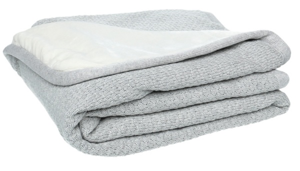 Noukies Couverture Tricoloudoux Gris Clair - 100 x 140 m